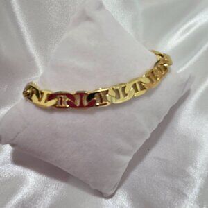 14K Gold Plated Cuban Chain Bracelet Hip Hop Fashion Unisex